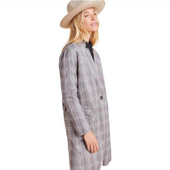 Blank NYC for Anthropologie Renegade Longline Plaid Blazer Jacket 42" bust - Picture 3 of 13